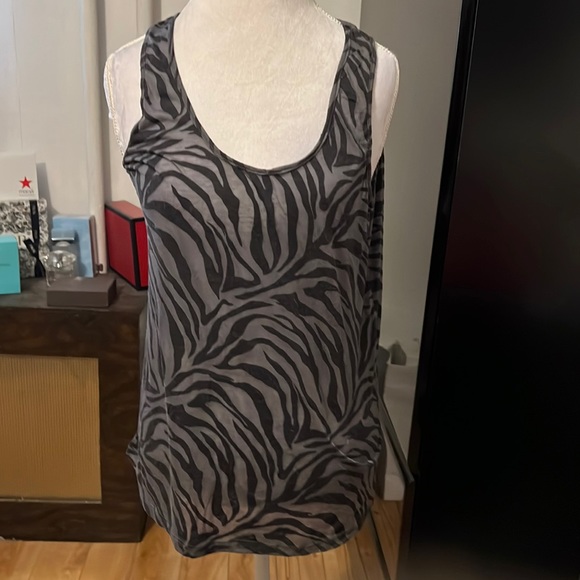 BB Dakota Tops - 🆑FINAL PRICE‼️ Sheer black and grey zebra print tank top